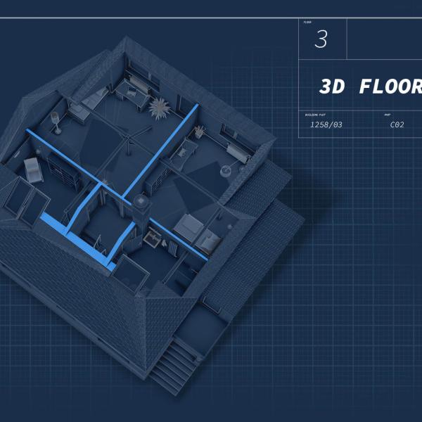 3D půdorys rodinného domu