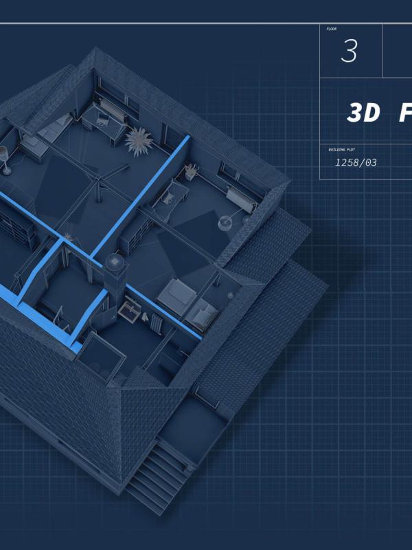 3D půdorys rodinného domu